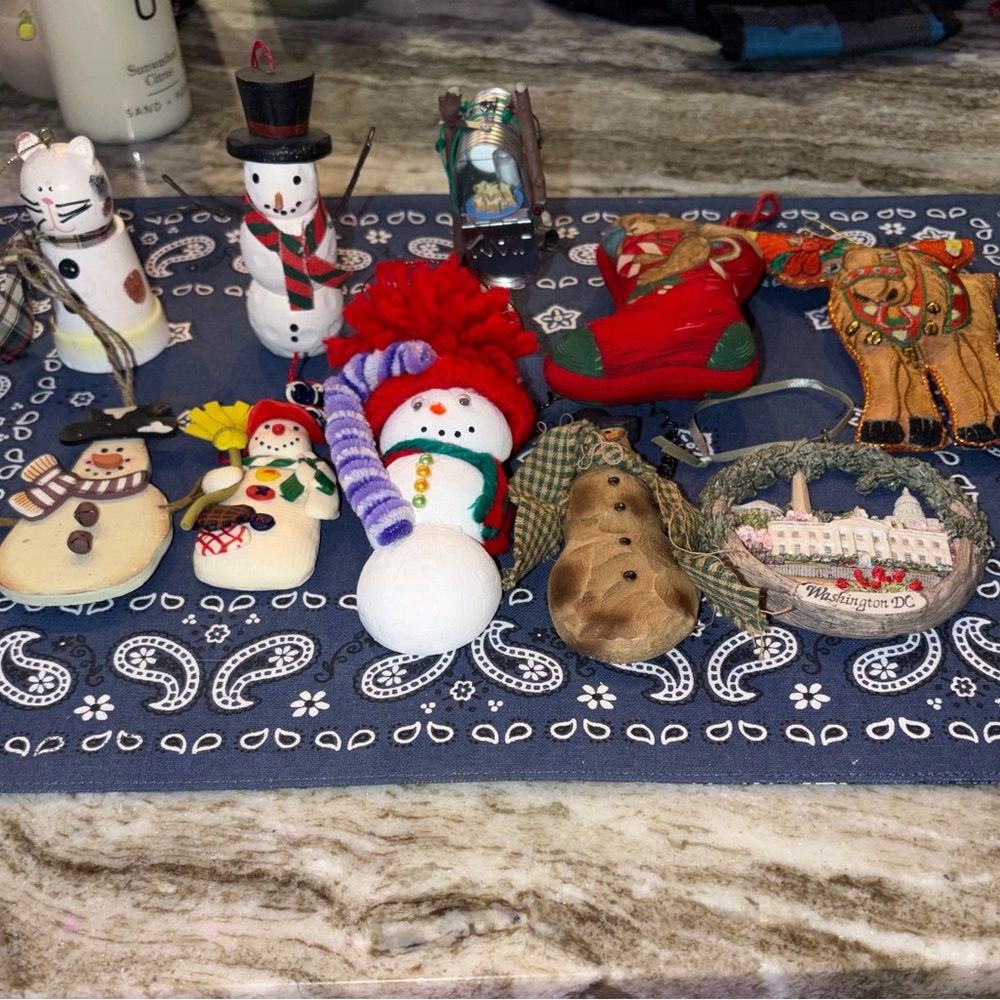 Festive Snowman and Holiday Ornaments